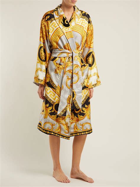 versace silk robe women's|versace barocco print robe.